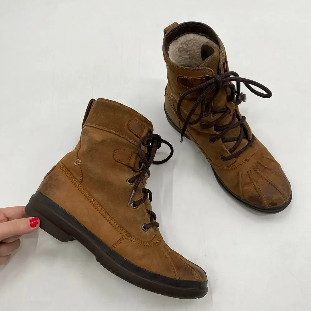 Ugg brown leather outdoor duck boots